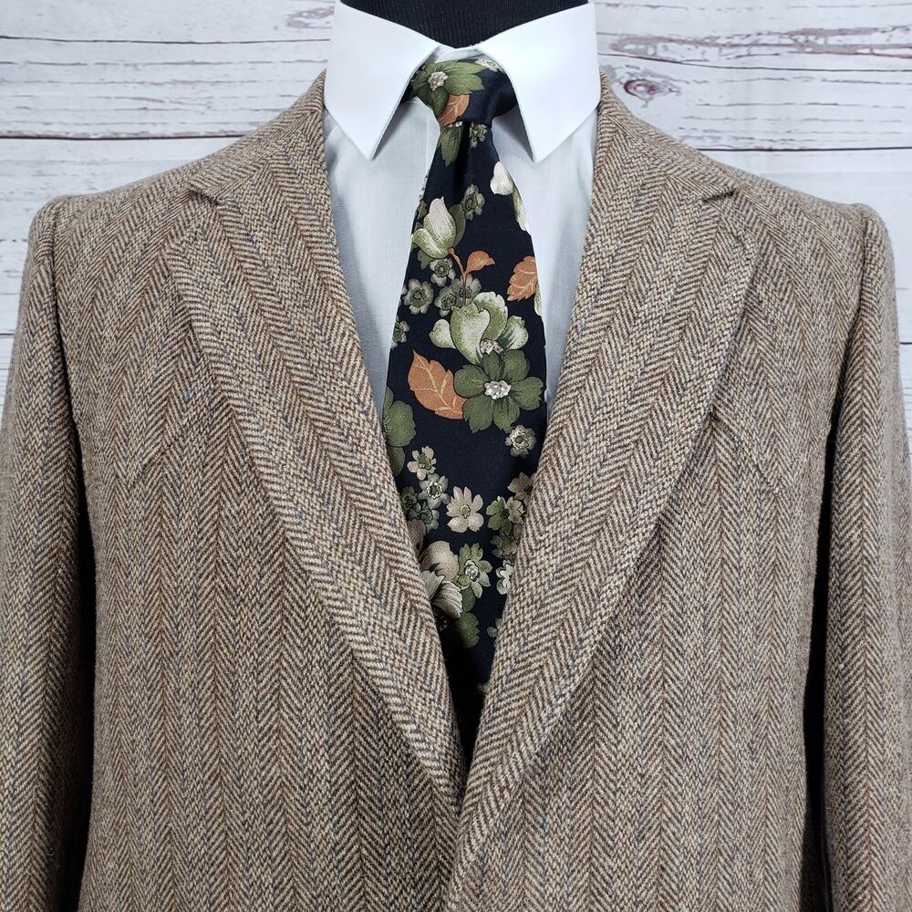 Vintage Panhandle Slim Herringbone Western Elbow Patch Sports Jacket Size 40 - Picture 3 of 14